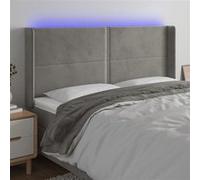 vidaXL Hoofdbord LED 183x16x118/128 cm fluweel lichtgrijs3123968 Gris clair G