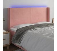 Vidaxl Tête De Lit À Led Rose 183x16x118/128 Cm Velours Rose