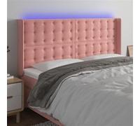 vidaXL Tête de lit à LED Rose 183x16x118/128 cm Velours