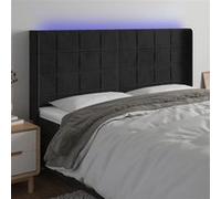 Hoofdbord LED 183x16x118/128 cm fluweel zwart3124110