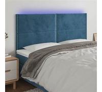 vidaXL Hoofdbord LED 200x5x118/128 cm fluweel donkerblauw3122354 Bleu G