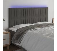 Vidaxl Tête De Lit À Led Gris Foncé 200x5x118/128 Cm Velours Gris