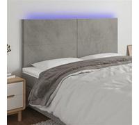 vidaXL Hoofdbord LED 200x5x118/128 cm fluweel lichtgrijs3122210 Gris clair G