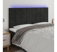 vidaXL Hoofdbord LED 200x5x118/128 cm fluweel zwart3122492 Noir G