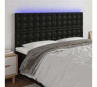 vidaXL Tête de lit à LED 200x5x118/128 cm Similicuir Noir