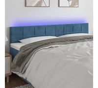 Hoofdbord LED 200x5x78/88 cm fluweel donkerblauw3121682