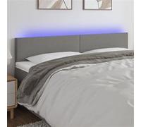 Hoofdbord LED 200x5x78/88 cm stof donkergrijs3121355