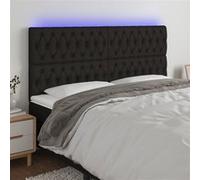 3122784 vidaXL Tête de lit à LED Noir 200x7x118-128 cm Tissu