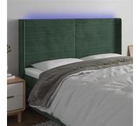 vidaXL Hoofdbord LED 203x16x118/128 cm fluweel donkergroen3124257 Vert G