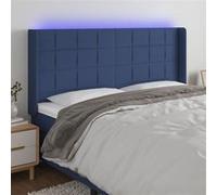 vidaXL Tête de lit à LED Bleu 203x16x118/128 cm Tissu