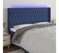 Hoofdbord LED 203x16x118/128 cm stof blauw3124412