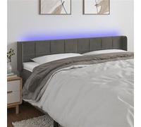 Vidaxl Tête De Lit À Led Gris Foncé 203x16x78/88 Cm Velours Gris