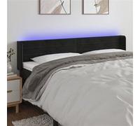Vidaxl Tête De Lit À Led Noir 203x16x78/88 Cm Velours Noir