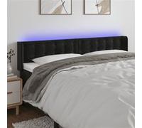 Vidaxl Tête De Lit À Led Noir 203x16x78/88 Cm Velours Noir