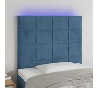 Vidaxl Tête De Lit À Led Bleu Foncé 80x5x118/128 Cm Velours Bleu