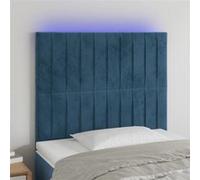 Vidaxl Tête De Lit À Led Bleu Foncé 80x5x118/128 Cm Velours Bleu