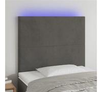 Vidaxl Tête De Lit À Led Gris Foncé 80x5x118/128 Cm Velours Gris