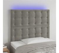 Vidaxl Tête De Lit À Led Gris Clair 80x5x118/128 Cm Velours Gris