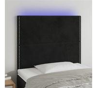 Vidaxl Tête De Lit À Led Noir 80x5x118/128 Cm Velours Noir