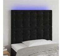 Vidaxl Tête De Lit À Led Noir 80x5x118/128 Cm Velours Noir