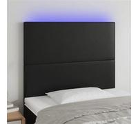 Tête de Lit à LED Noir 100x5x78/88 cm Similicuir Meuble de Chambre vidaXL