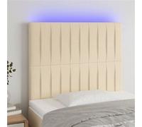 Vidaxl Tête De Lit À Led Crème 80x5x118/128 Cm Tissu