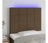 Vidaxl Tête De Lit À Led Marron Foncé 80x5x118/128 Cm Tissu Marron