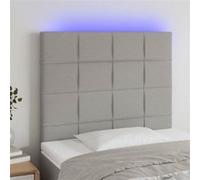 vidaXL Tête de Lit à LED Meuble de Chambre à Coucher Accessoire de Lit Simple Tête de Cadre de Lit Intérieur Gris Clair 3122398
