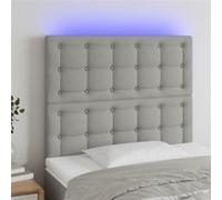 Vidaxl Tête De Lit À Led Gris Clair 80x5x118/128 Cm Tissu Gris