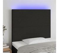 Vidaxl Tête De Lit À Led Noir 80x5x118/128 Cm Tissu Noir