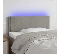 Hoofdbord LED 80x5x78/88 cm fluweel lichtgrijs3121502