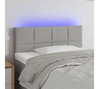 vidaXL Tête de Lit à LED Meuble de Chambre à Coucher Accessoire de Lit Simple Tête de Cadre de Lit Intérieur Gris Clair 3121586