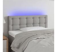 vidaXL Tête de lit à LED Tissu gris clair 80x5x78/88 cm