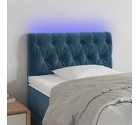 vidaXL Hoofdbord LED 80x7x78/88 cm fluweel donkerblauw3121982 Bleu foncé G
