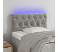 vidaXL Tête de lit LED Velours 80x7x78/88 cm Gris clair 3121978