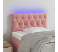 vidaXL Tête de lit à LED Velours rose 80x7x78/88 cm