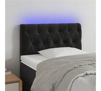 vidaXL Tête de lit à LED Simple Intérieur Noir 80x7x78/88