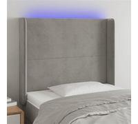 Vidaxl Tête De Lit À Led Gris Clair 83x16x118/128 Cm Velours Gris