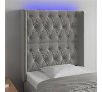 vidaXL Tête de Lit à LED Meuble de Chambre à Coucher Accessoire de Lit Simple Tête de Cadre de Lit Intérieur Gris Clair 83x16x118/128 cm Velours Gris clair https://www.fnac.com/mp48374919/vidaXL-Tete-de-lit-a-LED-Gris-clair-83x16x118-128-cm-Velours/w-4?oref=40b21b9d-4c38-6bee-949c-6635ca6e32df