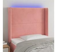 Tête de Lit à LED Meuble de Chambre à Coucher Accessoire de Lit Simple Tête de Cadre de Lit Intérieur Rose 83x16x118/128 cm Velours
