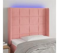 Vidaxl Tête De Lit À Led Rose 83x16x118/128 Cm Velours Rose
