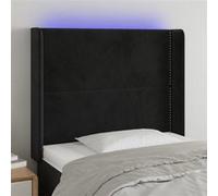 Vidaxl Tête De Lit À Led Noir 83x16x118/128 Cm Velours Noir