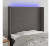Vidaxl Tête De Lit À Led Gris 83x16x118/128 Cm Similicuir Gris