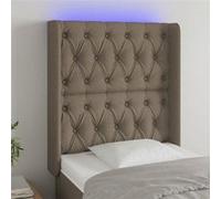 vidaXL Hoofdbord LED 83x16x118/128 cm stof taupe3124362 Taupe G