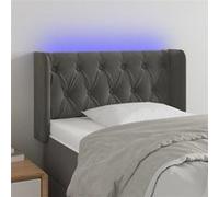 Vidaxl Tête De Lit À Led Gris Foncé 83x16x78/88 Cm Velours Gris