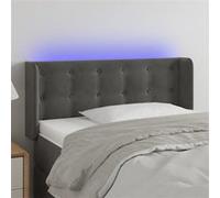 Vidaxl Tête De Lit À Led Gris Foncé 83x16x78/88 Cm Velours Gris