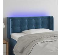 Vidaxl Tête De Lit À Led Bleu Foncé 83x16x78/88 Cm Velours Bleu