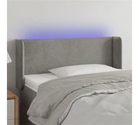 Vidaxl Tête De Lit À Led Gris Clair 83x16x78/88 Cm Velours Gris