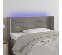 Vidaxl Tête De Lit À Led Gris Clair 83x16x78/88 Cm Velours Gris