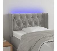 vidaXL Hoofdbord LED 83x16x78/88 cm fluweel lichtgrijs3123602 Gris clair G
